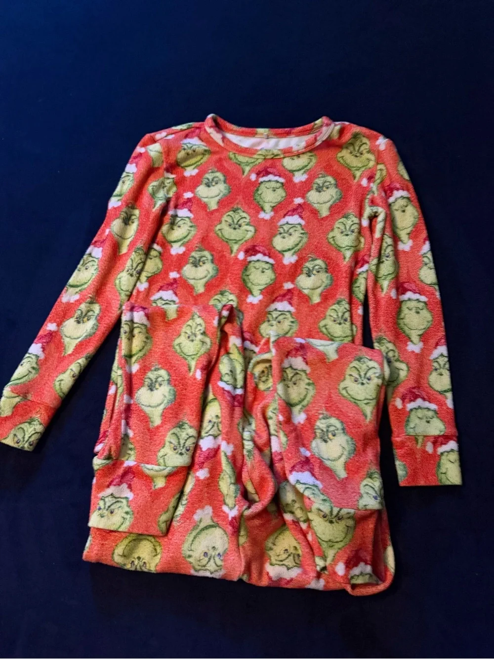 Posh Peanut  limited edition Red Grinch Print Kids Pajama Set